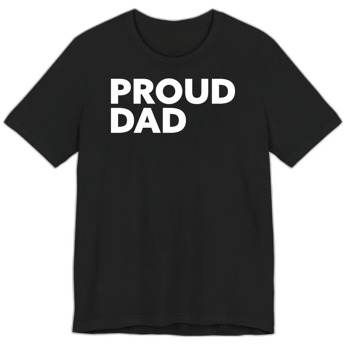 Bold white 'PROUD DAD' text on gray background - proud dad typography design in Black