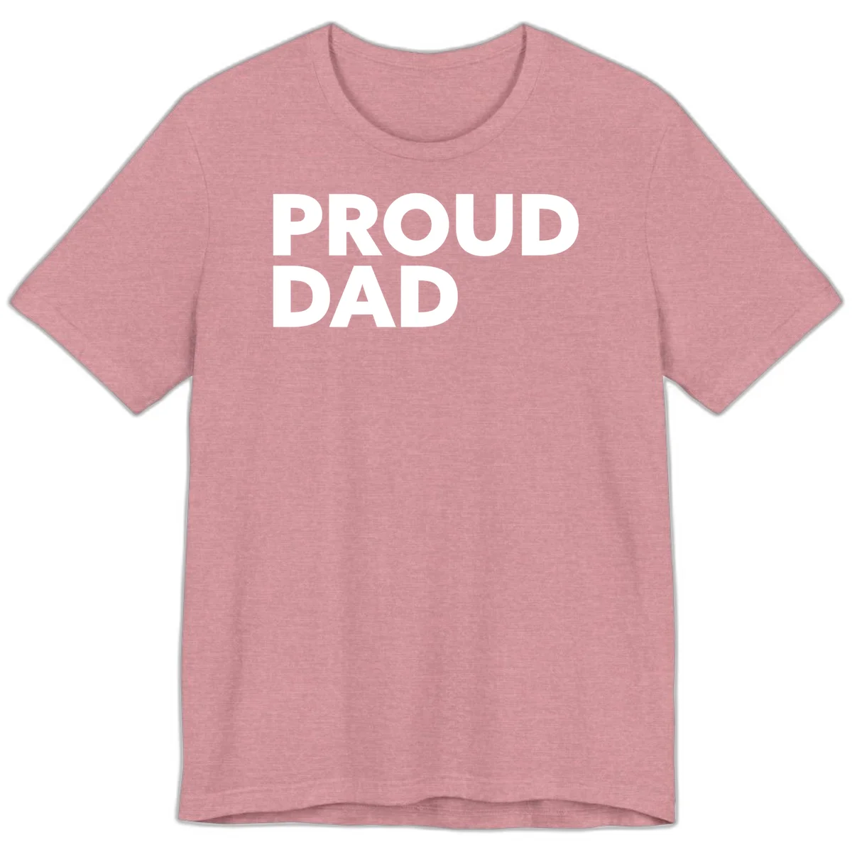 Bold white 'PROUD DAD' text on gray background - proud dad typography design in Heather Orchid
