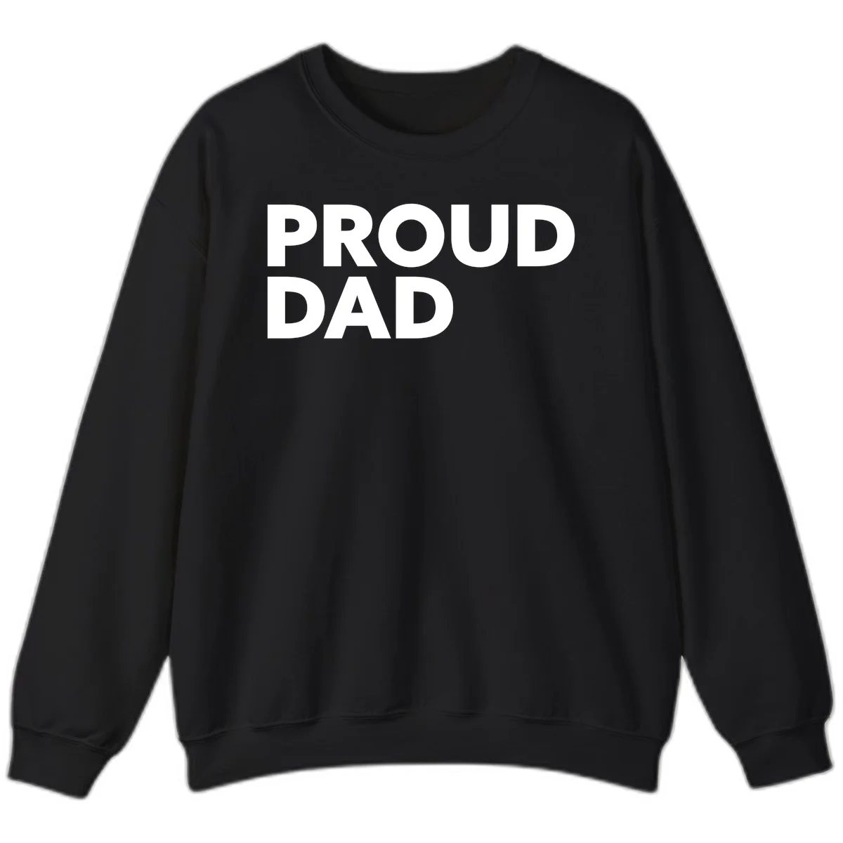 Bold white 'PROUD DAD' text on gray background - proud dad typography design in Black