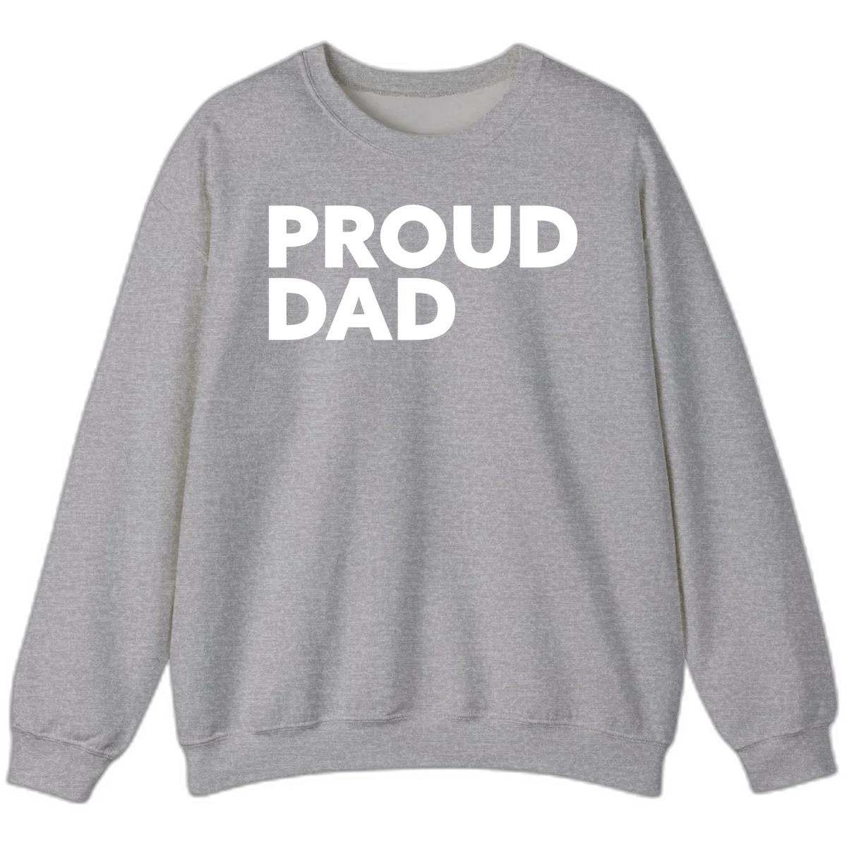 Bold white 'PROUD DAD' text on gray background - proud dad typography design in Sport Grey