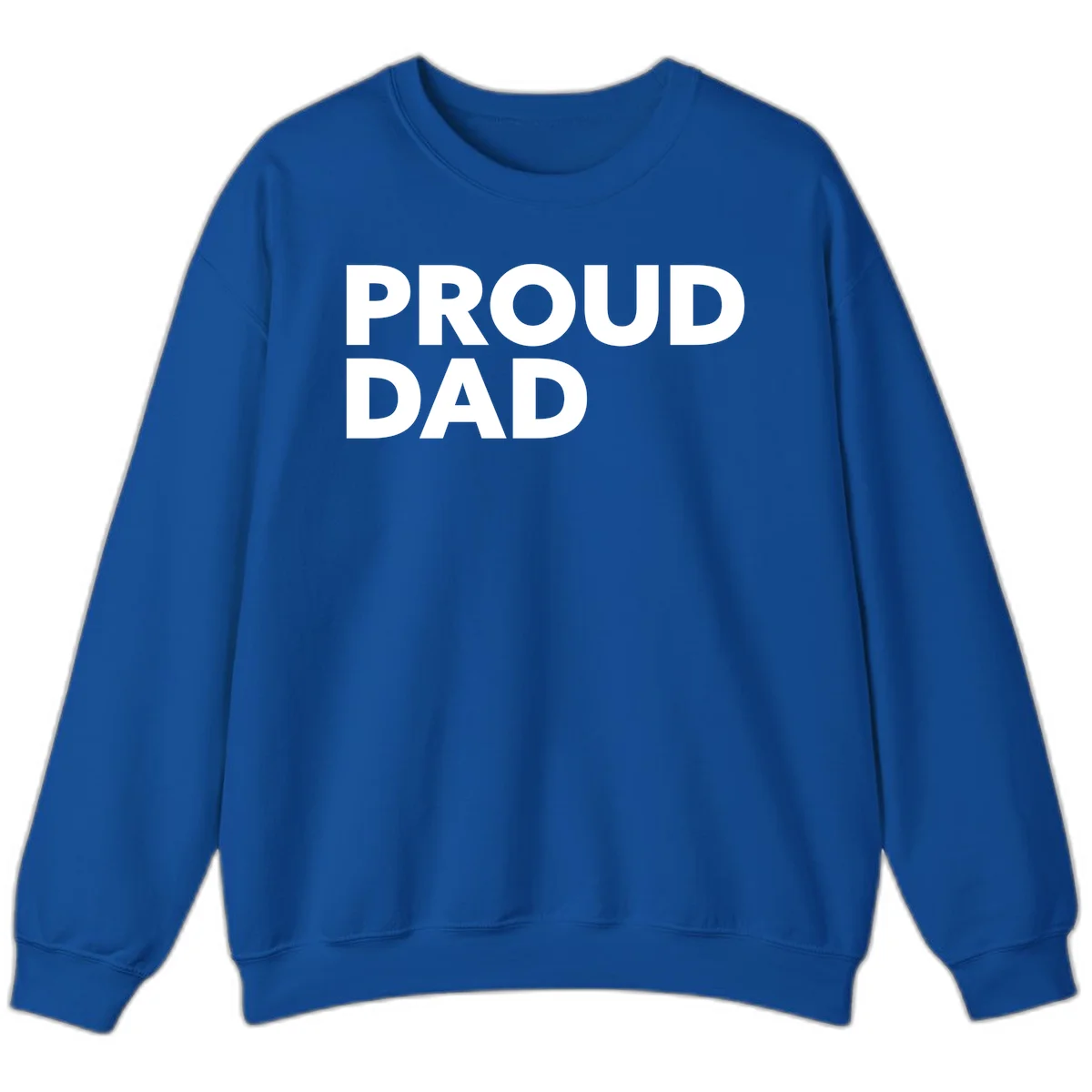 Bold white 'PROUD DAD' text on gray background - proud dad typography design in Royal
