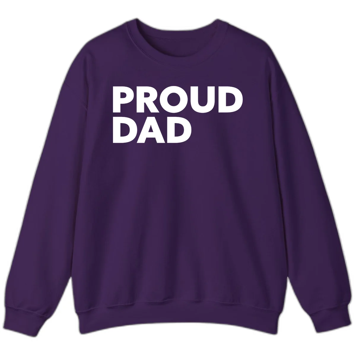 Bold white 'PROUD DAD' text on gray background - proud dad typography design in Purple