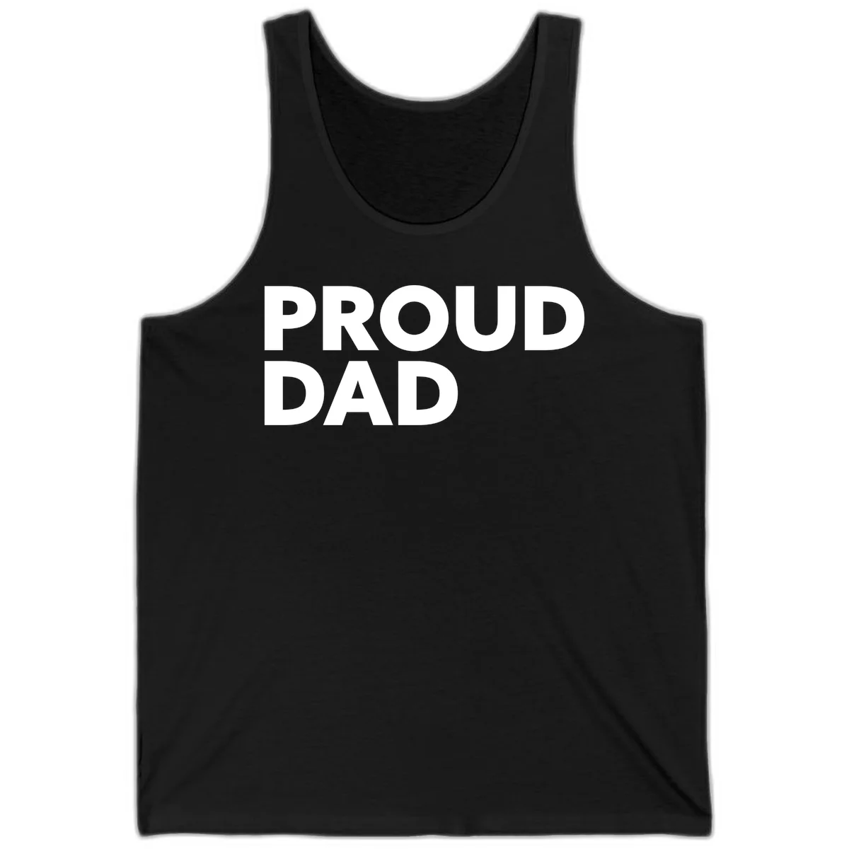 Bold white 'PROUD DAD' text on gray background - proud dad typography design in Black