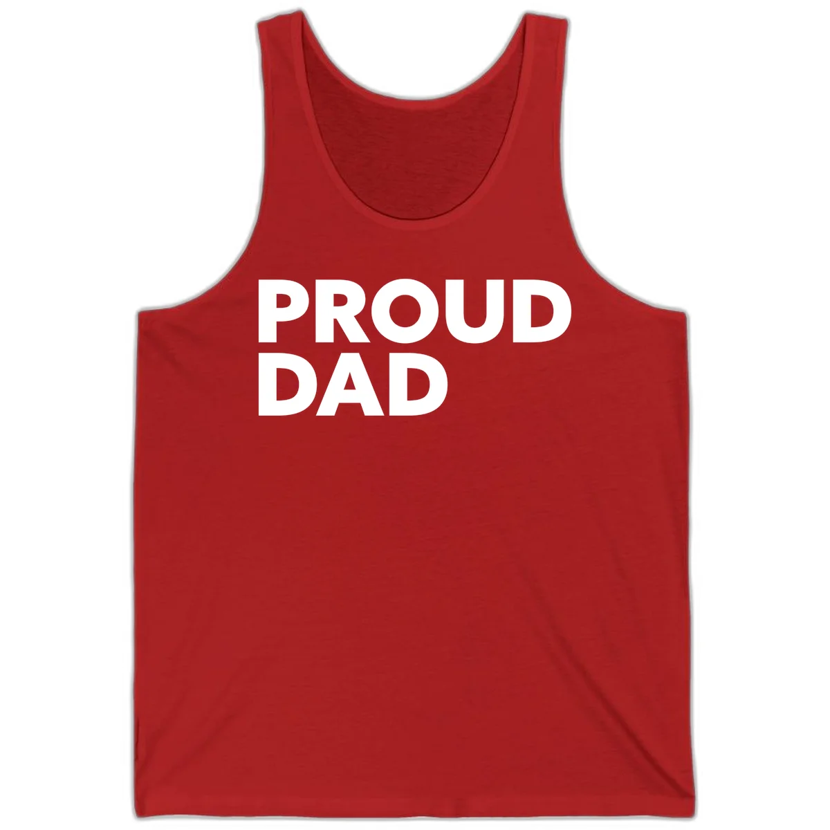 Bold white 'PROUD DAD' text on gray background - proud dad typography design in Red