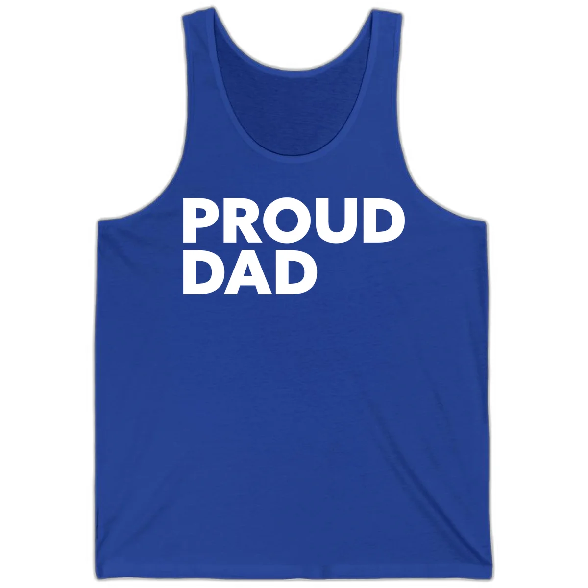 Bold white 'PROUD DAD' text on gray background - proud dad typography design in True Royal