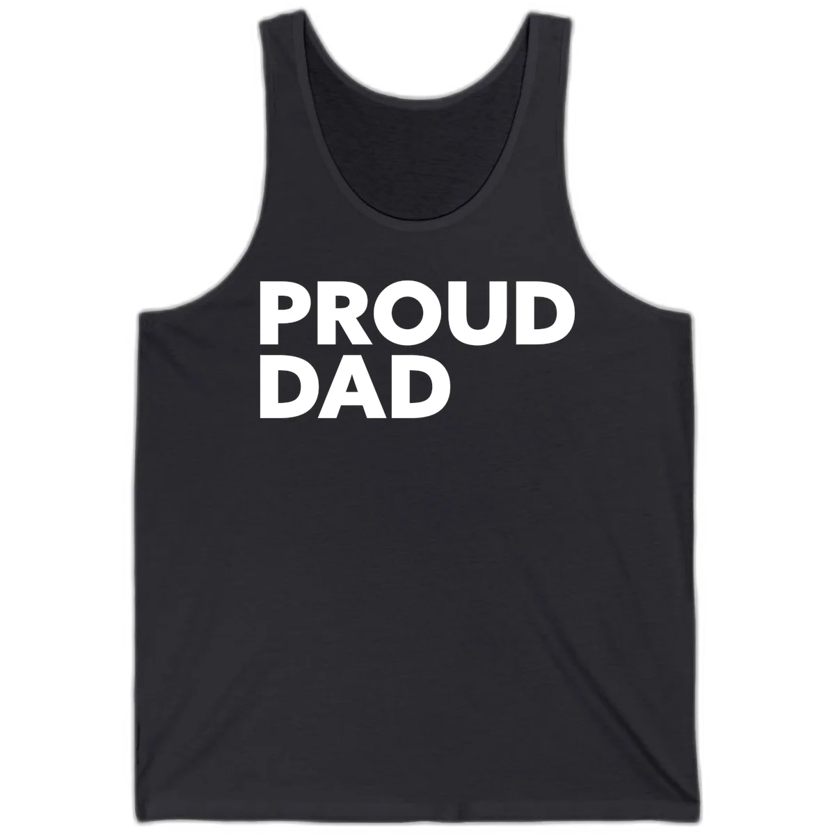 Bold white 'PROUD DAD' text on gray background - proud dad typography design in Dark Grey