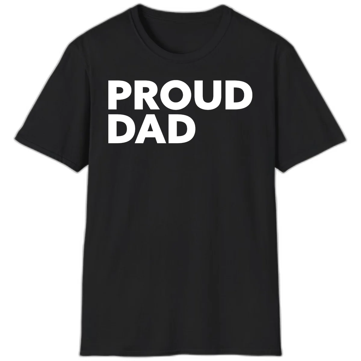 Bold white 'PROUD DAD' text on gray background - proud dad typography design in Black
