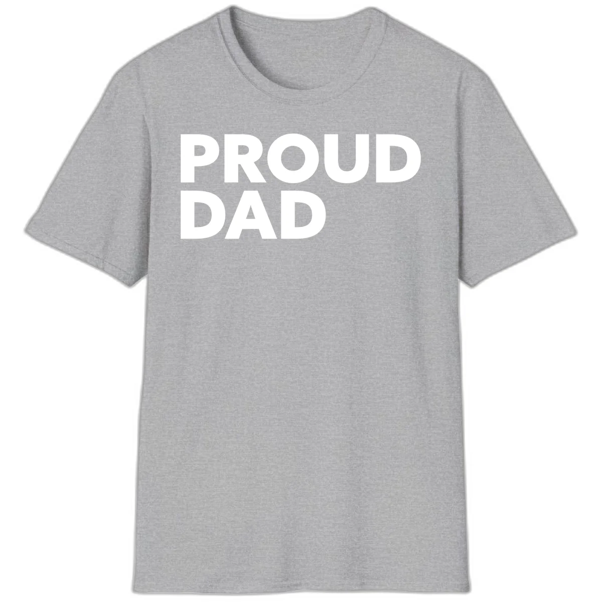 Bold white 'PROUD DAD' text on gray background - proud dad typography design in Sport Grey
