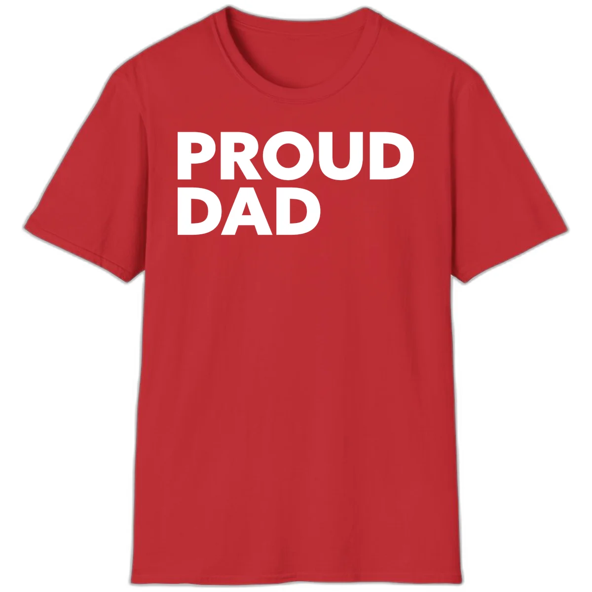 Bold white 'PROUD DAD' text on gray background - proud dad typography design in Red