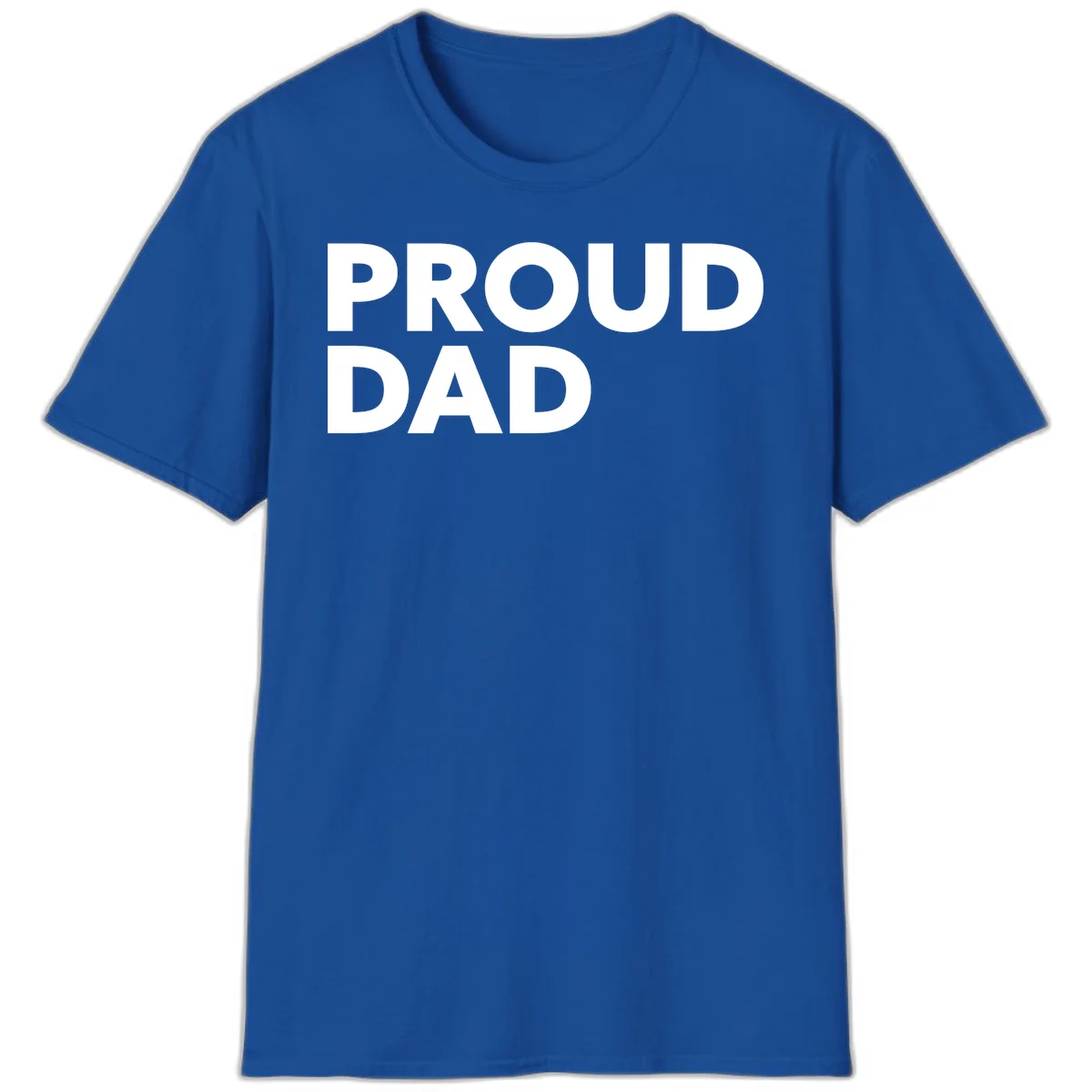 Bold white 'PROUD DAD' text on gray background - proud dad typography design in Royal