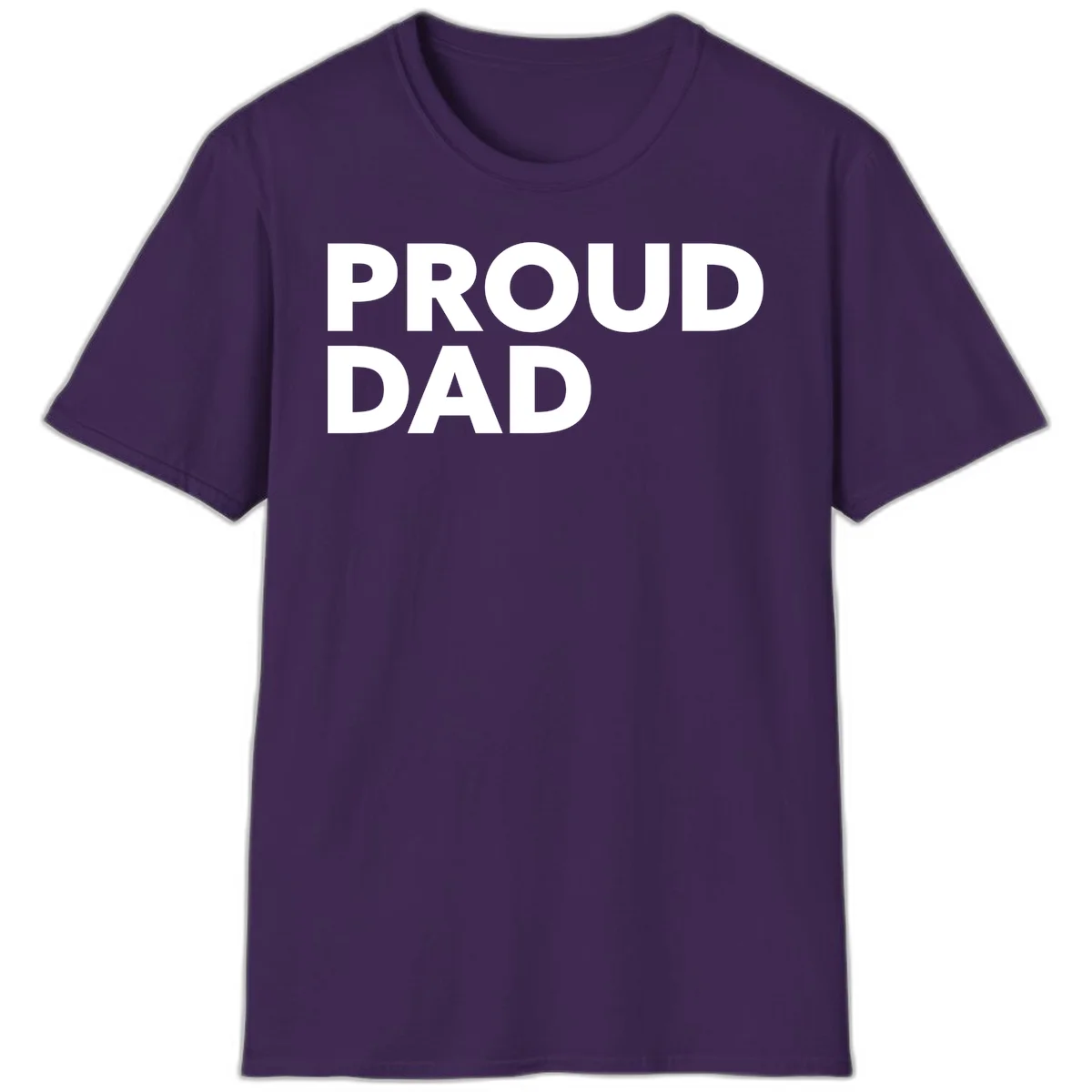 Bold white 'PROUD DAD' text on gray background - proud dad typography design in Purple
