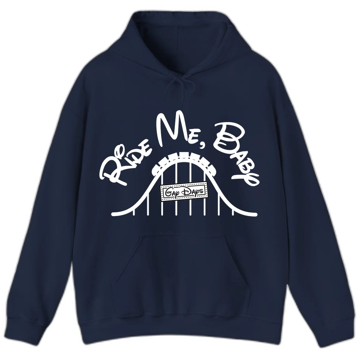 Nautical ship wheel design with 'Once More Into The Gap Days' text and wavy water elements for adventure-themed apparel in Navy