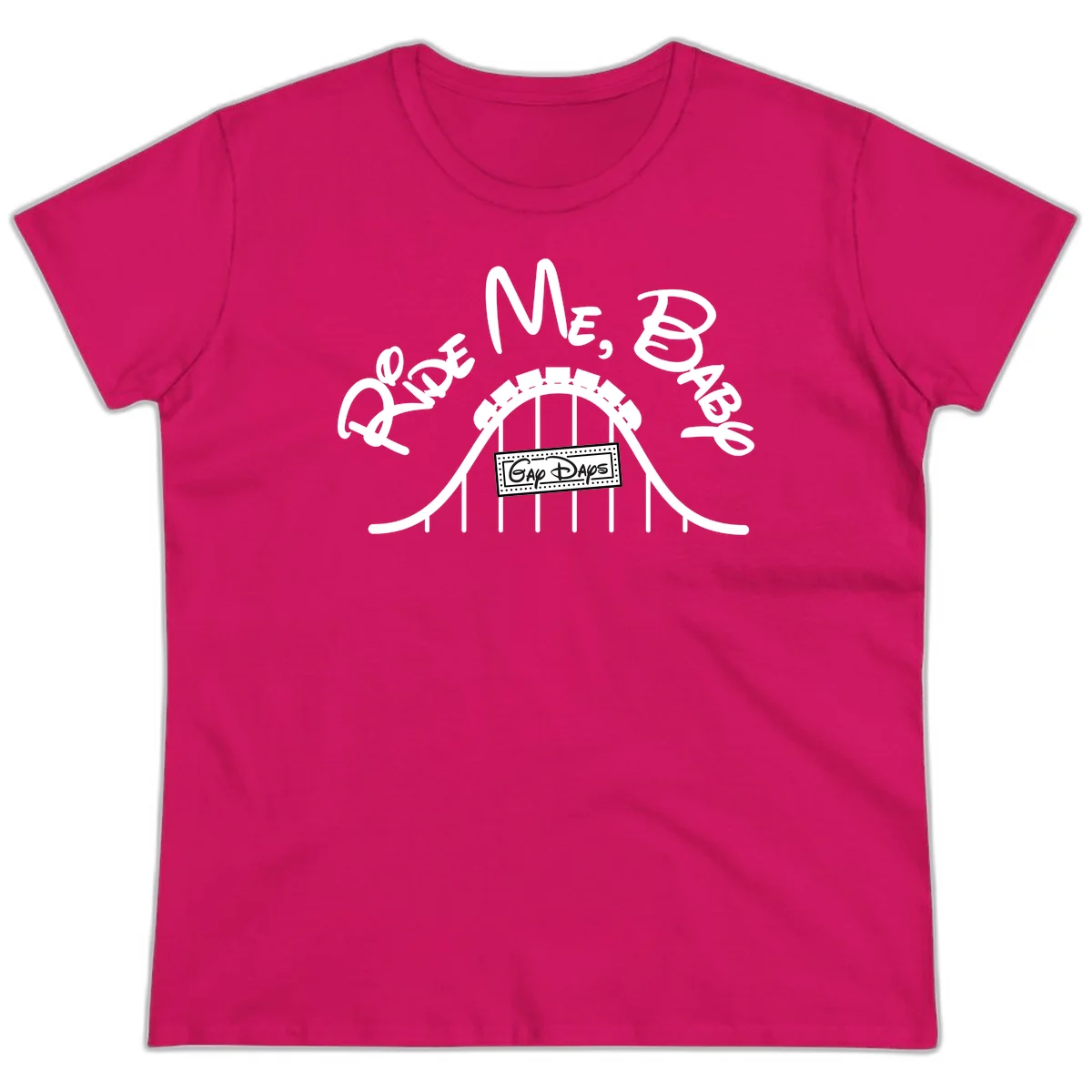 Nautical ship wheel design with 'Once More Into The Gap Days' text and wavy water elements for adventure-themed apparel in Heliconia