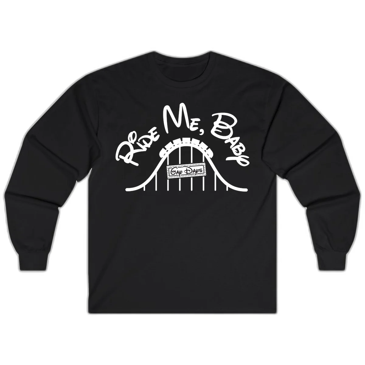 Nautical ship wheel design with 'Once More Into The Gap Days' text and wavy water elements for adventure-themed apparel in Black