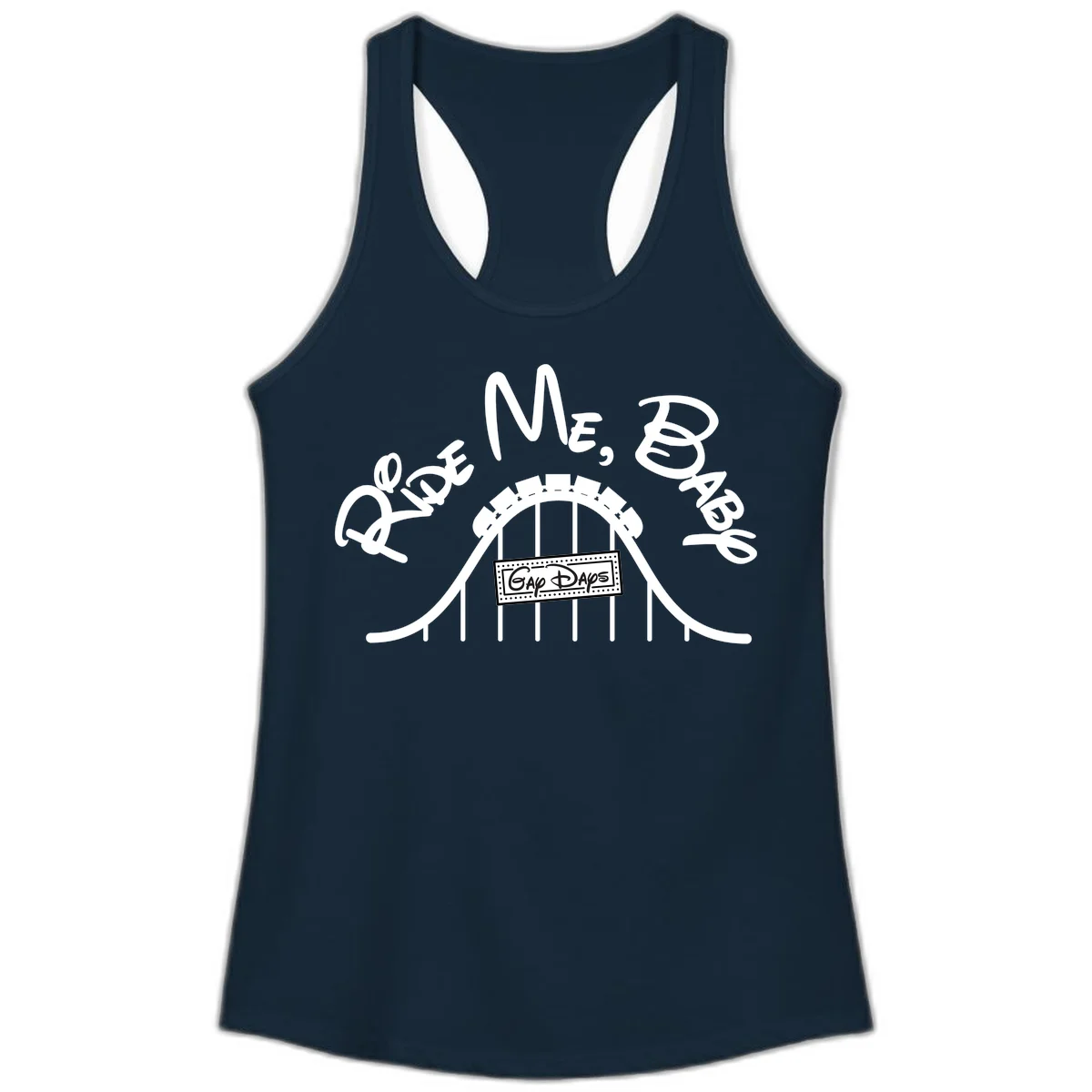 Nautical ship wheel design with 'Once More Into The Gap Days' text and wavy water elements for adventure-themed apparel in Solid Midnight Navy
