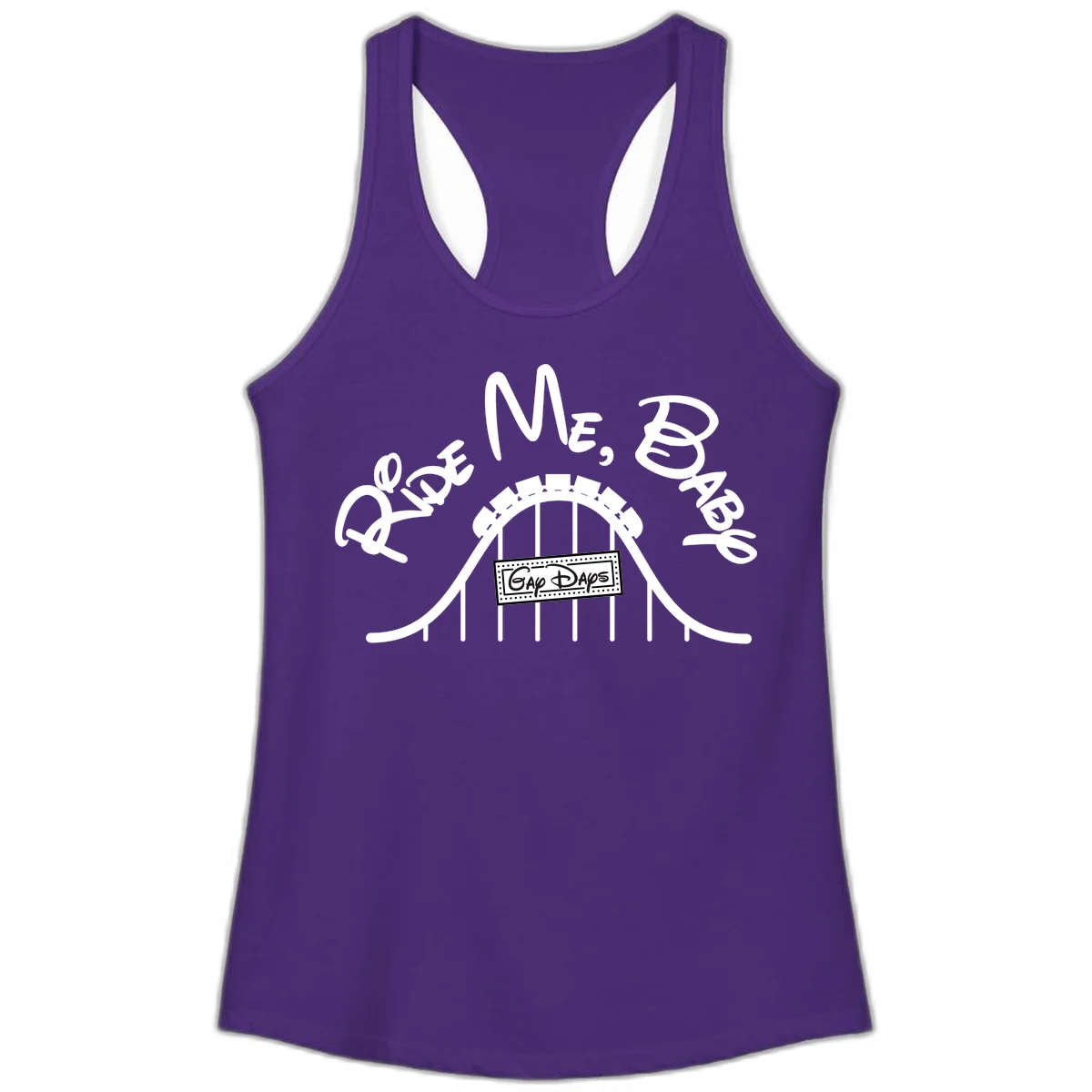 Nautical ship wheel design with 'Once More Into The Gap Days' text and wavy water elements for adventure-themed apparel in Solid Purple Rush