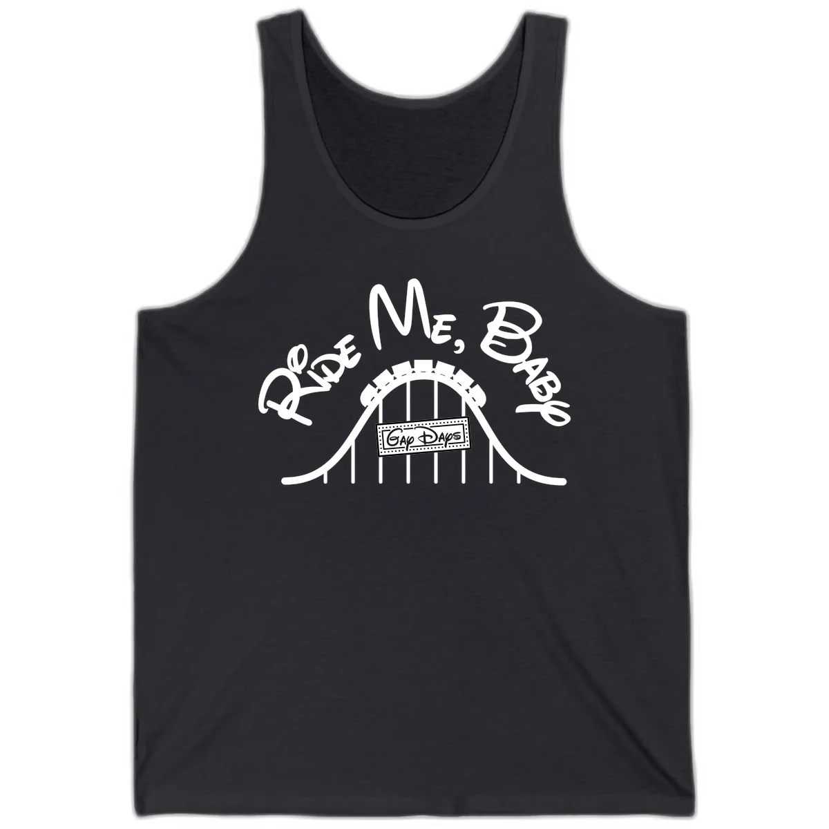 Nautical ship wheel design with 'Once More Into The Gap Days' text and wavy water elements for adventure-themed apparel in Dark Grey