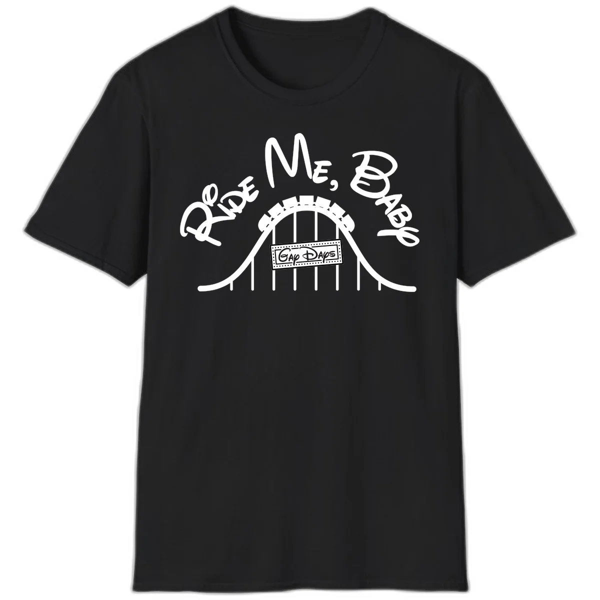 Nautical ship wheel design with 'Once More Into The Gap Days' text and wavy water elements for adventure-themed apparel in Black