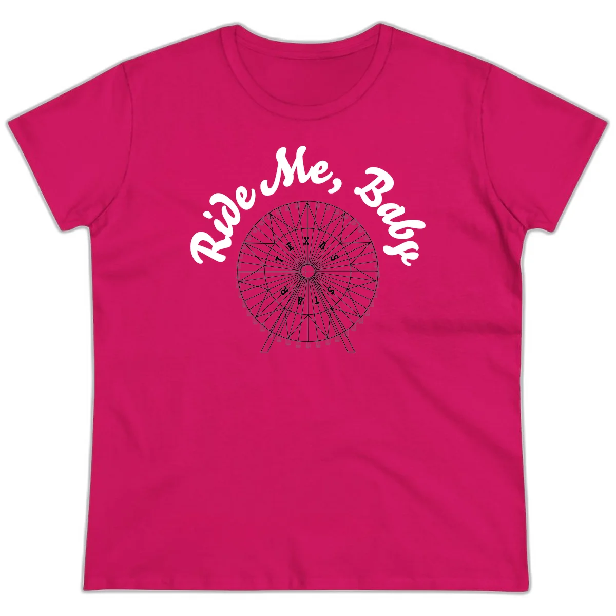 Detailed illustration of a ferris wheel with 'Rescue Me' text in white script above and below the mechanical structure on gray background in Heliconia